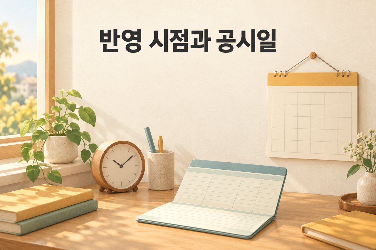 반영 시점과 공시일